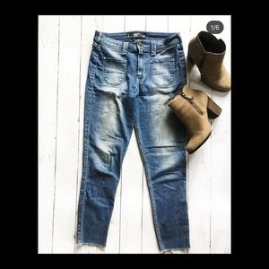 Hollister Cropped Denim Mid-ride Denim Jeans
